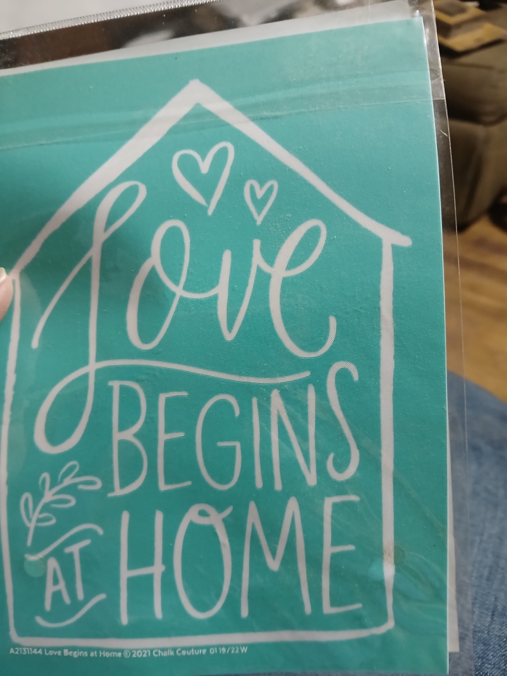 "Love Begins at Home" Teal Wall Art Print/ Paint